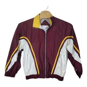Men's Vintage Pro Celebrity Windbreaker 90s Track Jacket Burgundy Medium M